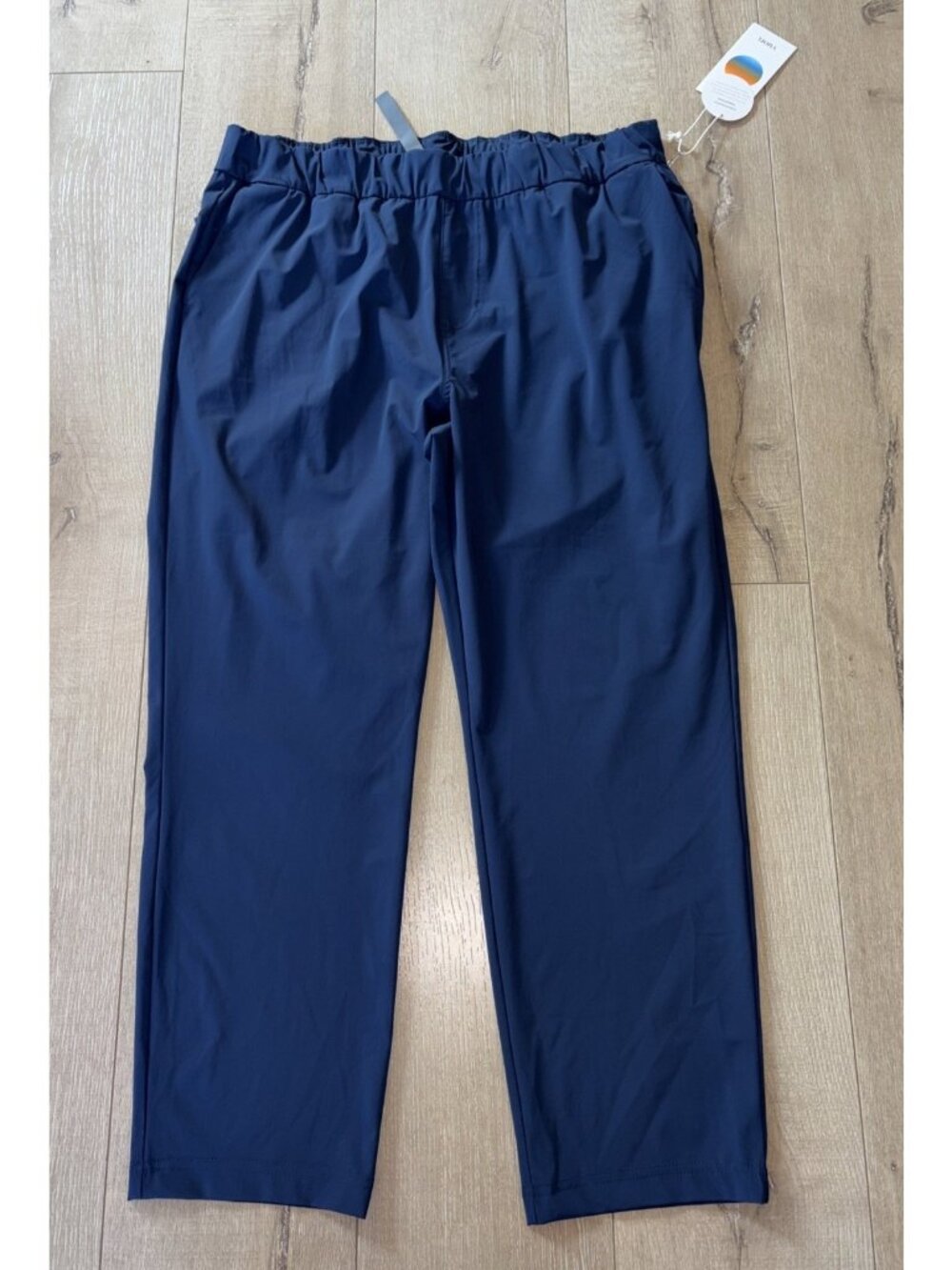 NEW Vuori Miles Ankle Pant Womens XL Blue Coast Pockets Straight Pull On VW404